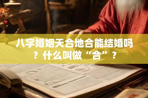 八字婚姻天合地合能结婚吗?什么叫做“合”? 八字婚姻天合地合能结婚吗?什么叫做“合”?