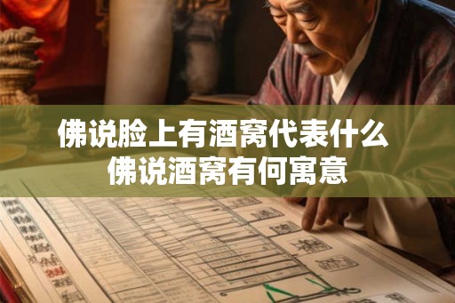 佛说脸上有酒窝代表什么 佛说酒窝有何寓意