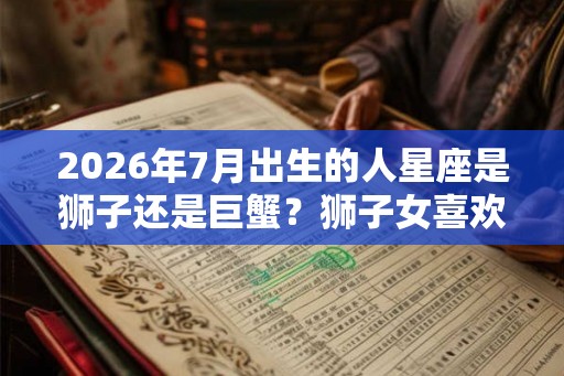 2026年7月出生的人星座是狮子还是巨蟹？狮子女喜欢什么类型的人？