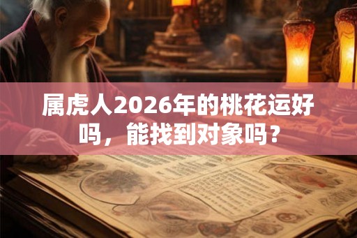 属虎人2026年的桃花运好吗，能找到对象吗？