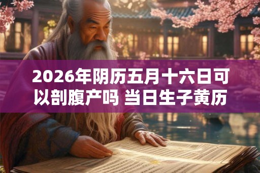 2026年阴历五月十六日可以剖腹产吗 当日生子黄历吉凶查询