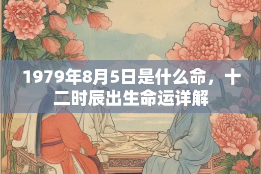 1979年8月5日是什么命，十二时辰出生命运详解
