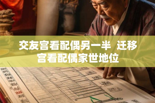 交友宫看配偶另一半  迁移宫看配偶家世地位