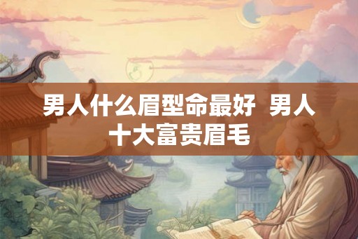 男人什么眉型命最好  男人十大富贵眉毛