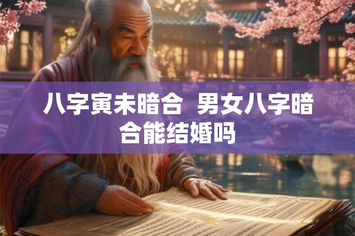 八字寅未暗合  男女八字暗合能结婚吗