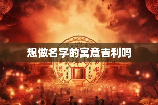 想做名字的寓意吉利吗