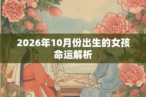 2026年10月份出生的女孩命运解析