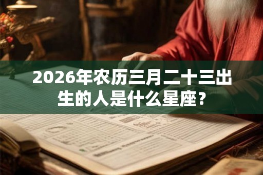 2026年农历三月二十三出生的人是什么星座？