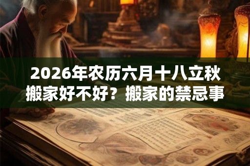 2026年农历六月十八立秋搬家好不好？搬家的禁忌事项？