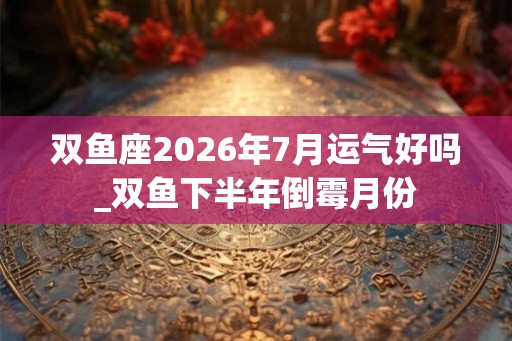 双鱼座2026年7月运气好吗_双鱼下半年倒霉月份 双鱼座2026年7月运气好吗_双鱼下半年倒霉月份