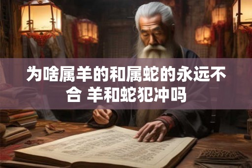 为啥属羊的和属蛇的永远不合 羊和蛇犯冲吗