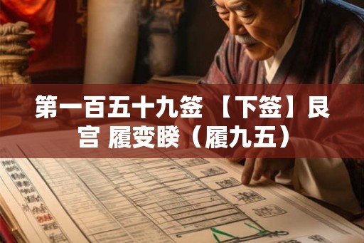 第一百五十九签 【下签】艮宫 履变睽（履九五）