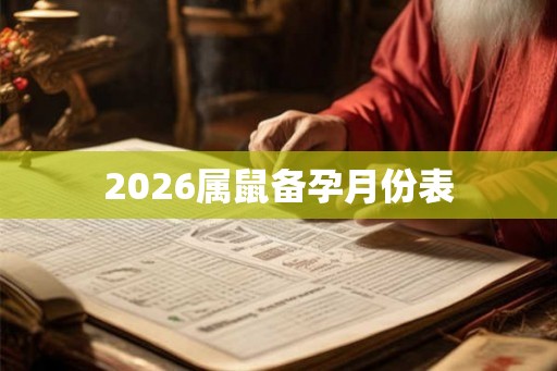 2026属鼠备孕月份表