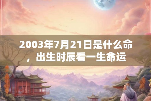 2003年7月21日是什么命，出生时辰看一生命运