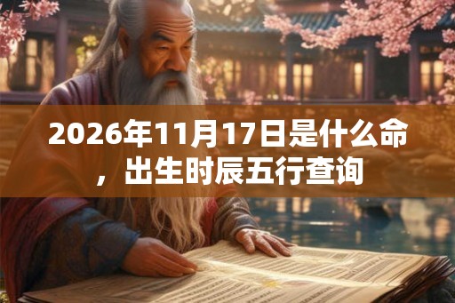 2026年11月17日是什么命，出生时辰五行查询