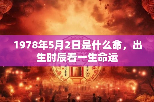 1978年5月2日是什么命，出生时辰看一生命运