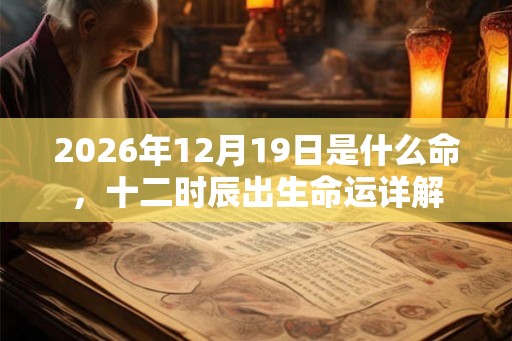 2026年12月19日是什么命,十二时辰出生命运详解 2026年12月19日是什么命,十二时辰出生命运详解