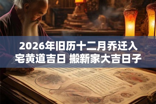 2026年旧历十二月乔迁入宅黄道吉日 搬新家大吉日子 2026年旧历十二月乔迁入宅黄道吉日 搬新家大吉日子