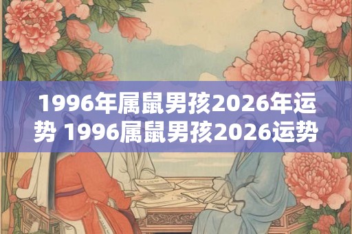 1996年属鼠男孩2026年运势 1996属鼠男孩2026运势如何