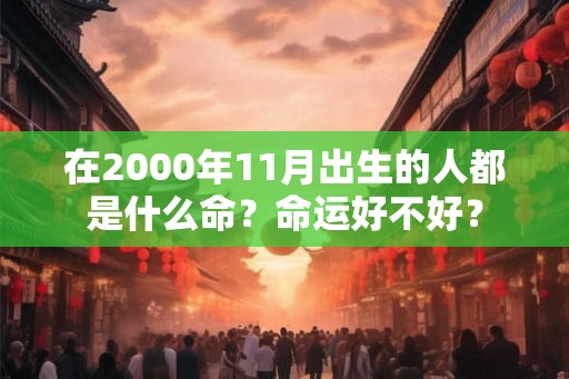 在2000年11月出生的人都是什么命？命运好不好？