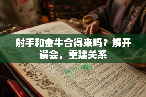 射手和金牛合得来吗？解开误会，重建关系
