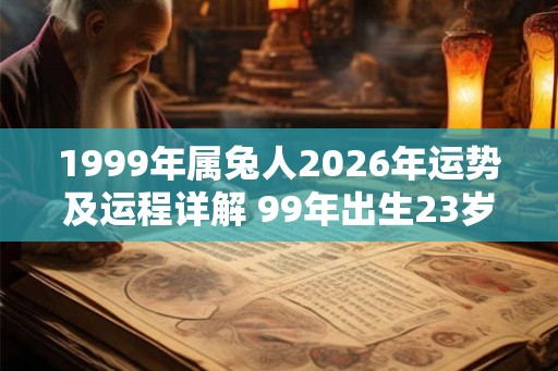 1999年属兔人2026年运势及运程详解 99年出生23岁兔人在虎年每月运势
