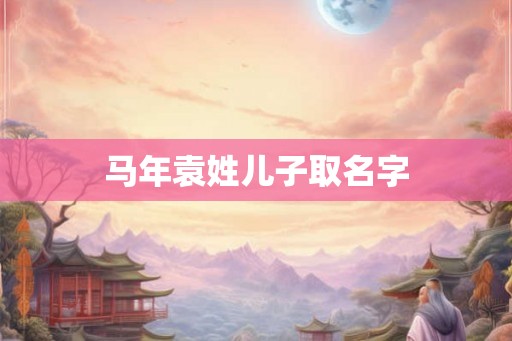 马年袁姓儿子取名字