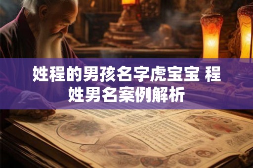 姓程的男孩名字虎宝宝 程姓男名案例解析