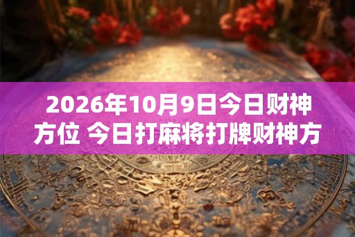 2026年10月9日今日财神方位 今日打麻将打牌财神方位 2026年10月9日今日财神方位 今日打麻将打牌财神方位