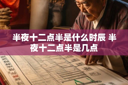 半夜十二点半是什么时辰 半夜十二点半是几点