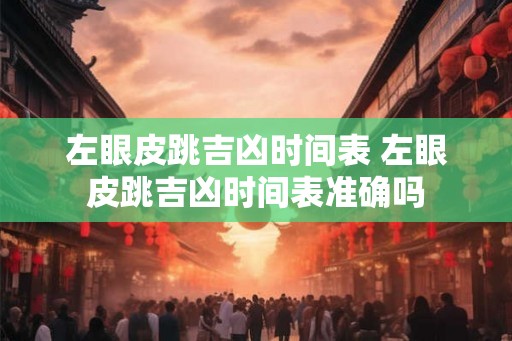 左眼皮跳吉凶时间表 左眼皮跳吉凶时间表准确吗