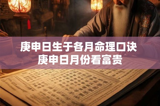 庚申日生于各月命理口诀 庚申日月份看富贵