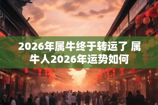 2026年属牛终于转运了 属牛人2026年运势如何