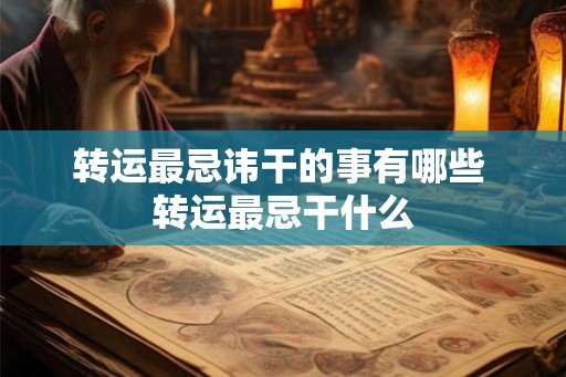 转运最忌讳干的事有哪些 转运最忌干什么 转运最忌讳干的事有哪些 转运最忌干什么