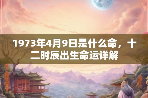 1973年4月9日是什么命，十二时辰出生命运详解