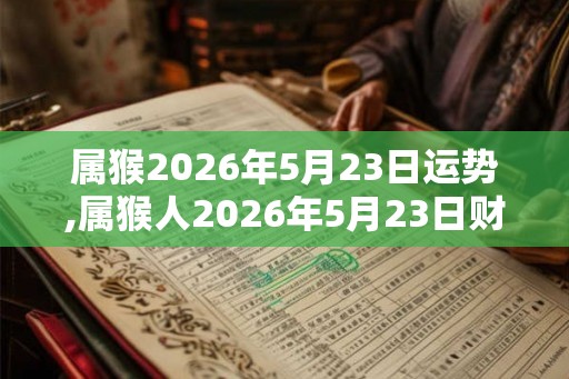 属猴2026年5月23日运势,属猴人2026年5月23日财运,生肖猴2026年5月23日运势