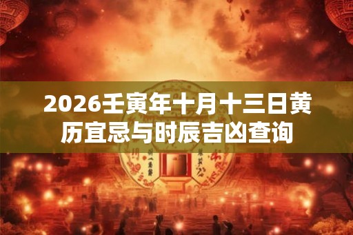 2026壬寅年十月十三日黄历宜忌与时辰吉凶查询