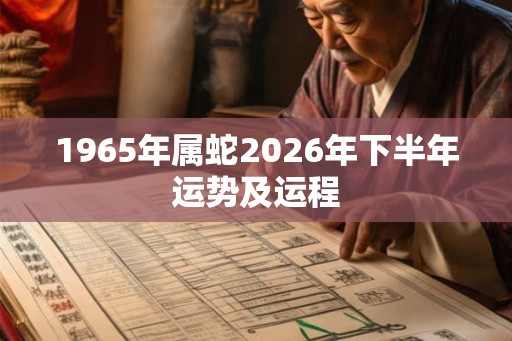 1965年属蛇2026年下半年运势及运程