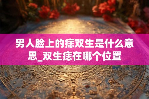 男人脸上的痣双生是什么意思_双生痣在哪个位置