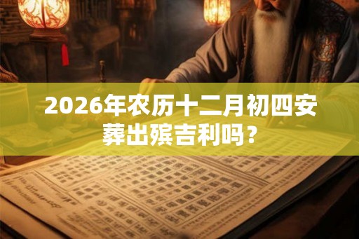 2026年农历十二月初四安葬出殡吉利吗？