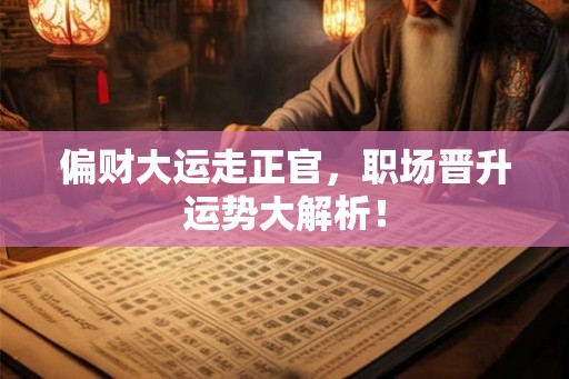 偏财大运走正官，职场晋升运势大解析！