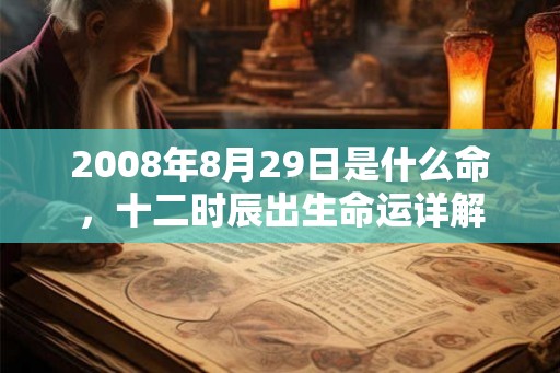 2008年8月29日是什么命，十二时辰出生命运详解