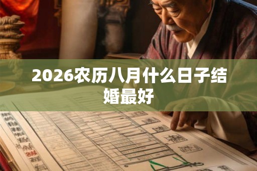 2026农历八月什么日子结婚最好