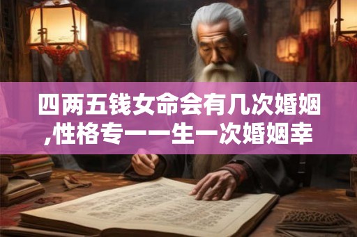 四两五钱女命会有几次婚姻,性格专一一生一次婚姻幸福美满