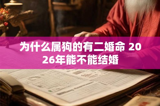 为什么属狗的有二婚命 2026年能不能结婚 为什么属狗的有二婚命 2026年能不能结婚