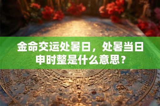 金命交运处暑日，处暑当日申时整是什么意思？