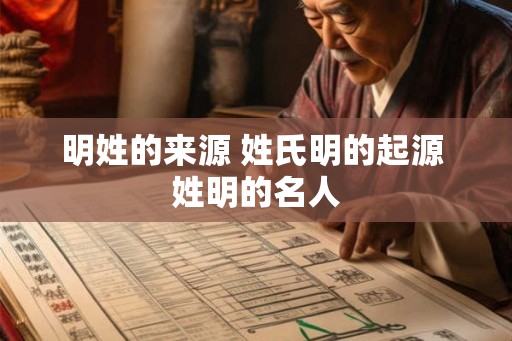 明姓的来源 姓氏明的起源 姓明的名人