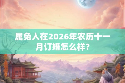 属兔人在2026年农历十一月订婚怎么样？