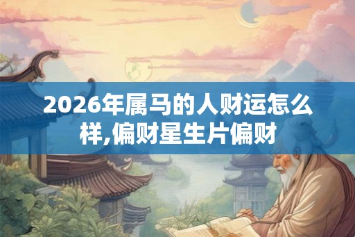 2026年属马的人财运怎么样,偏财星生片偏财