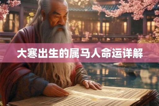 大寒出生的属马人命运详解